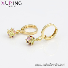 24415 joyas de moda Xuping, 2017 pendientes más vendidos con color de oro 14k, pendientes de gota beautuful para mujer